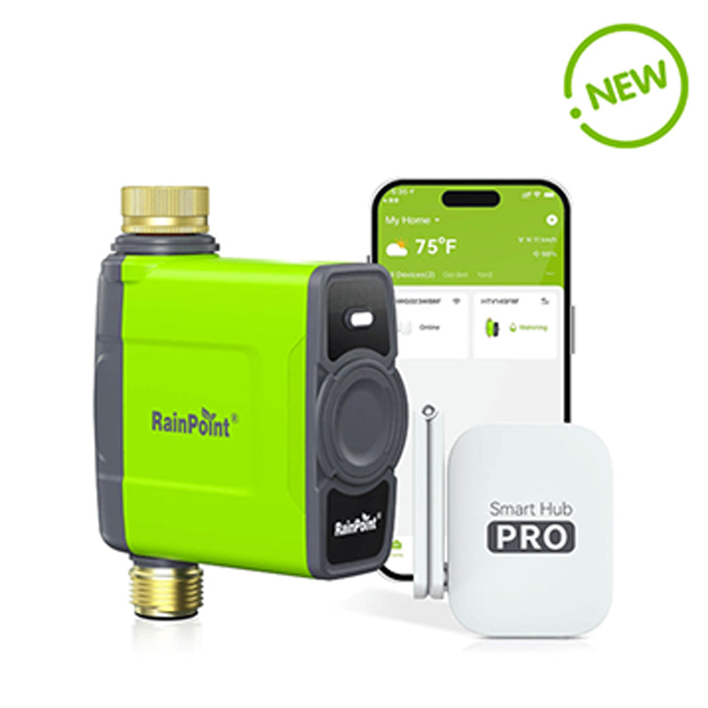 RAINPOINT WiFi Water Timer for Garden Hose (Brass Inlet & Outlet, WiFi Gateway)
