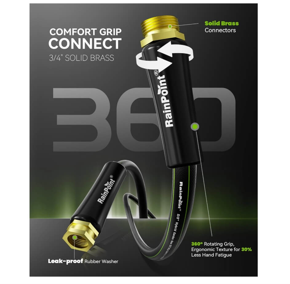 RAINPOINT Short Garden Hose 100ft x 5/8"