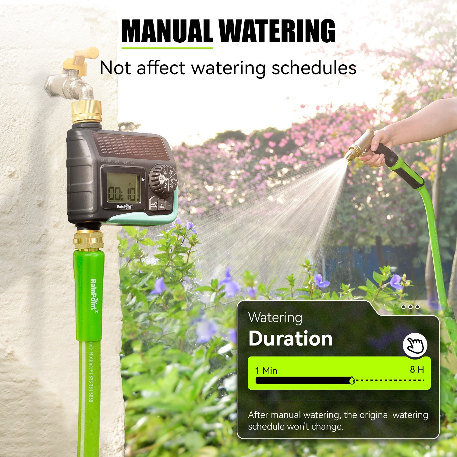 RainPoint 1-Zone Outdoor Solar Water Timer