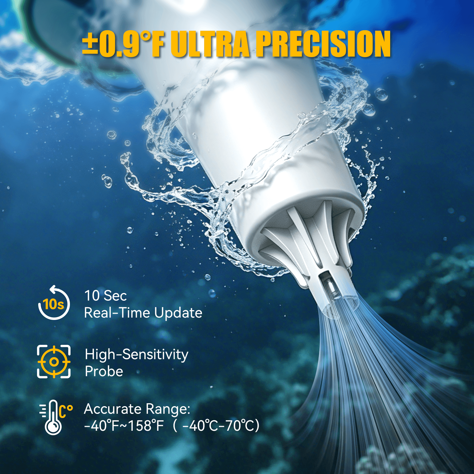 RainPoint Wireless Pool Thermometer with 360° LCD Display, Remote Monitoring via App