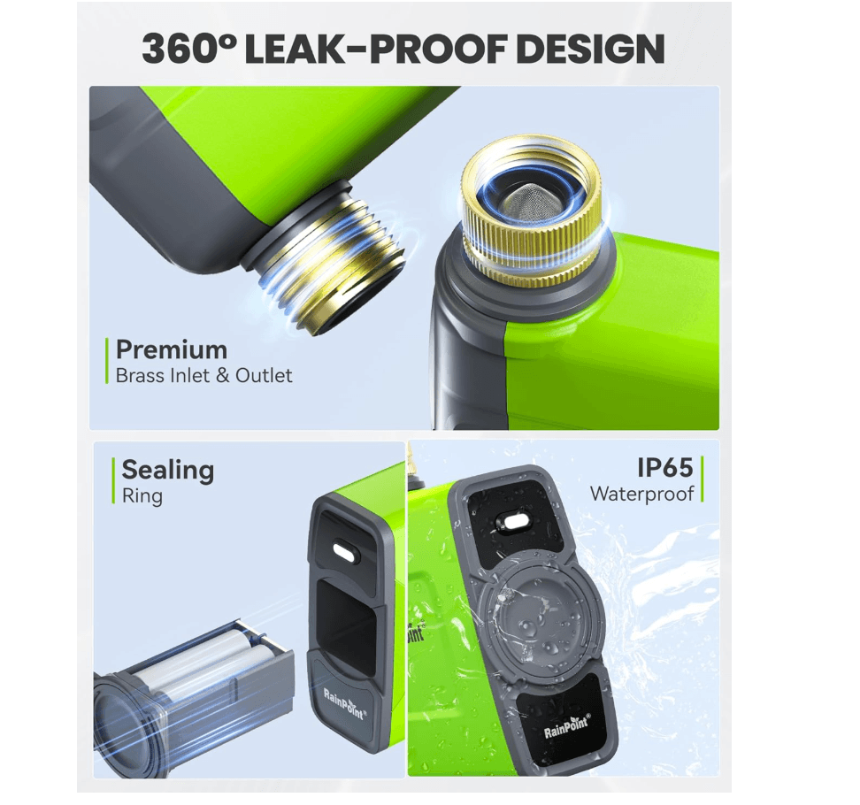 RAINPOINT WiFi Water Timer for Garden Hose (Brass Inlet & Outlet, WiFi Gateway)