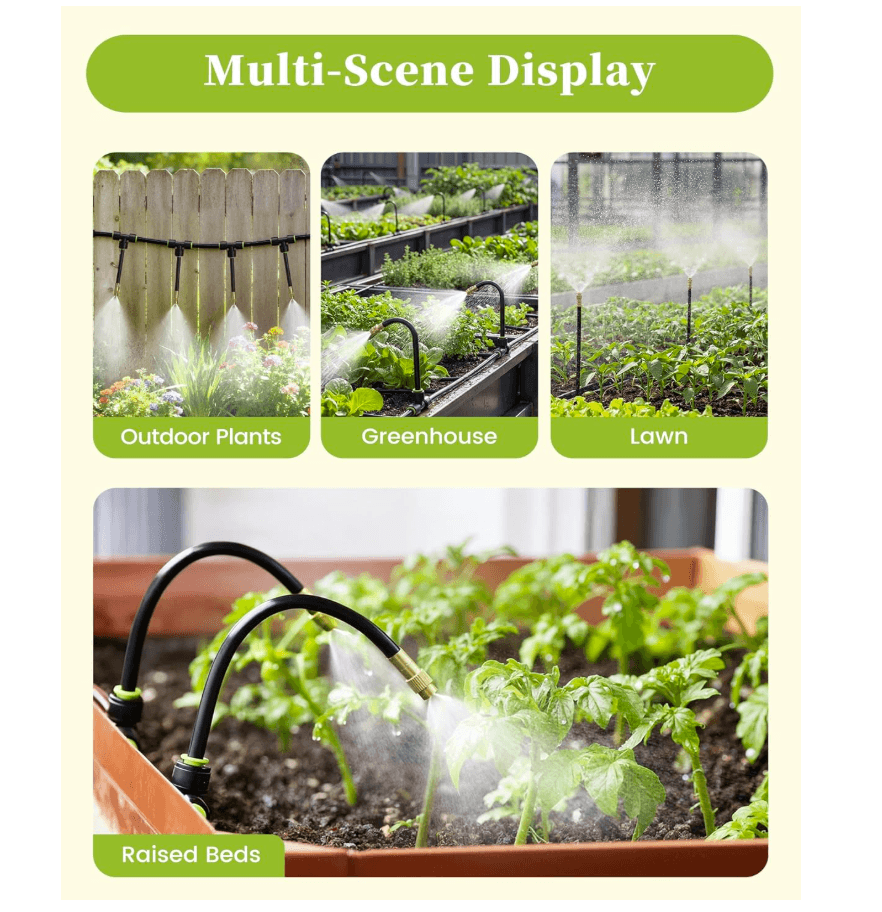 RAINPOINT Quick-Connect Drip Irrigation System – Garden Watering Kit with Adjustable Emitters