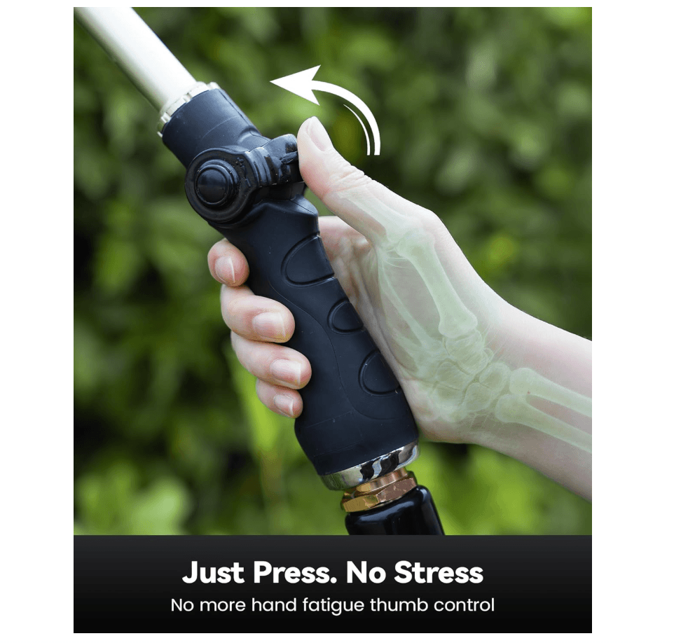 RAINPOINT 16" Metal Watering Wand – 9 Spray Patterns, Garden Hose Nozzle(Green)