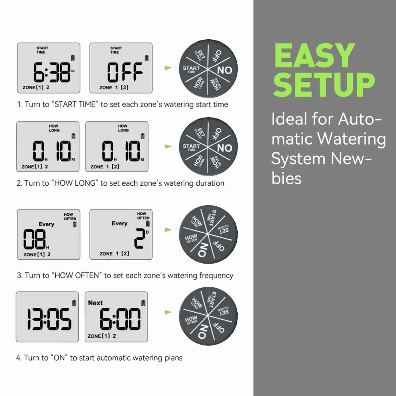 RainPoint 2-Zone Water Timer for Outdoor Hose
