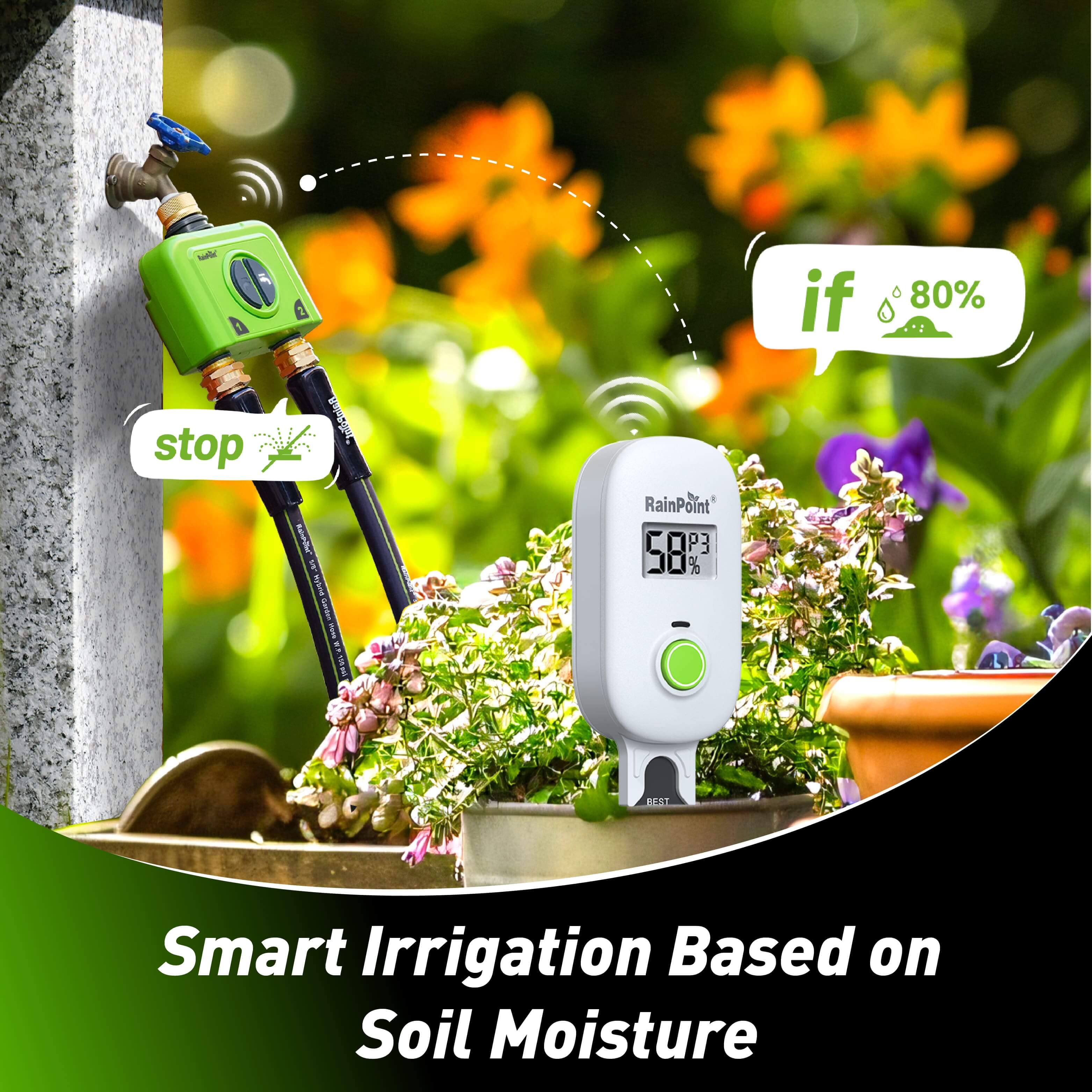 RainPoint Automated Lawn Watering Based on Soil Moisture & Weather