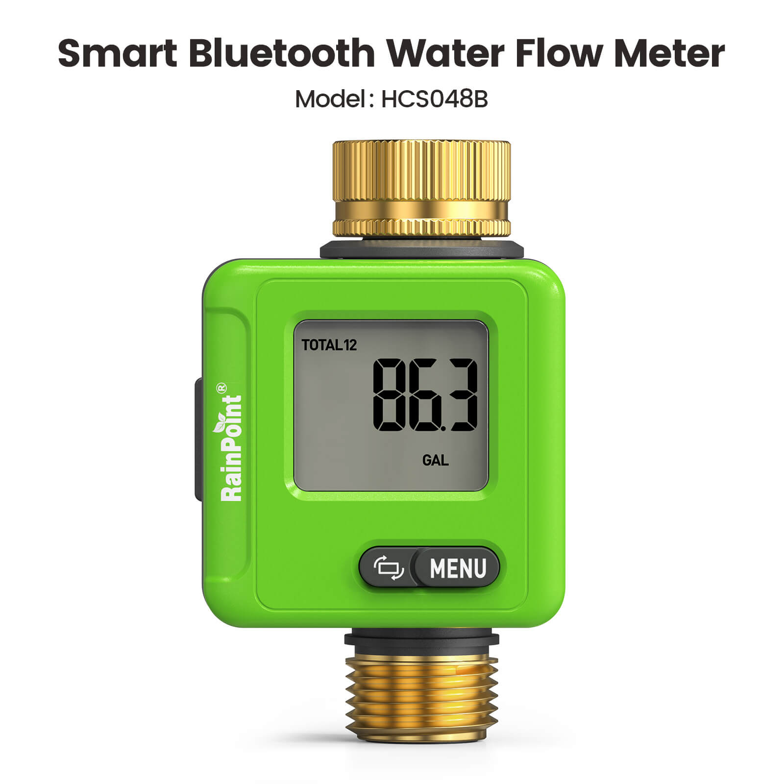 RainPoint Smart Bluetooth Water Flow Meter with App Control