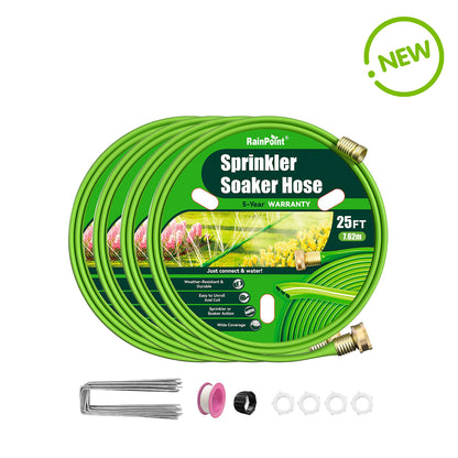RAINPOINT Sprinkler Hose with Holes 100FT(25FT, 4Pack)