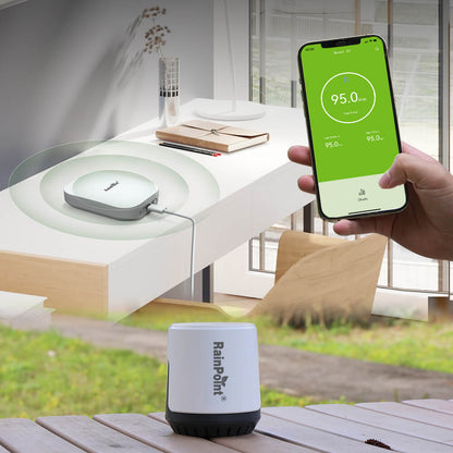 RAINPOINT Wireless Digital Rain Gauge Outdoor with App - Smart Rain Gauge with Accurate Weather Sensor