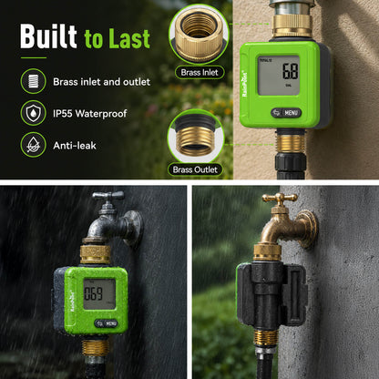 RainPoint Smart Bluetooth Water Flow Meter with App Control