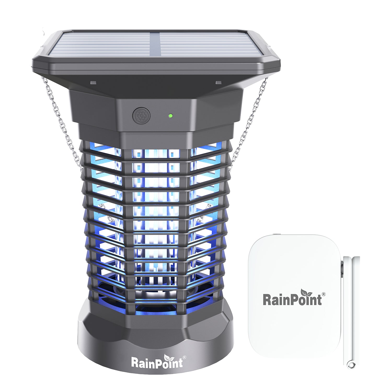 RainPoint Solar Bug Zapper Outdoor – 3000V Electric Grid, Cordless, Day &amp; Night Protection