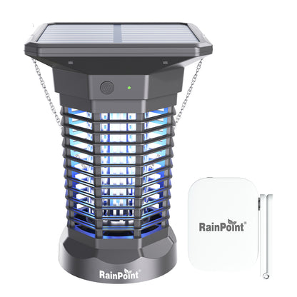 RainPoint Solar Bug Zapper Outdoor – 3000V Electric Grid, Cordless, Day &amp; Night Protection