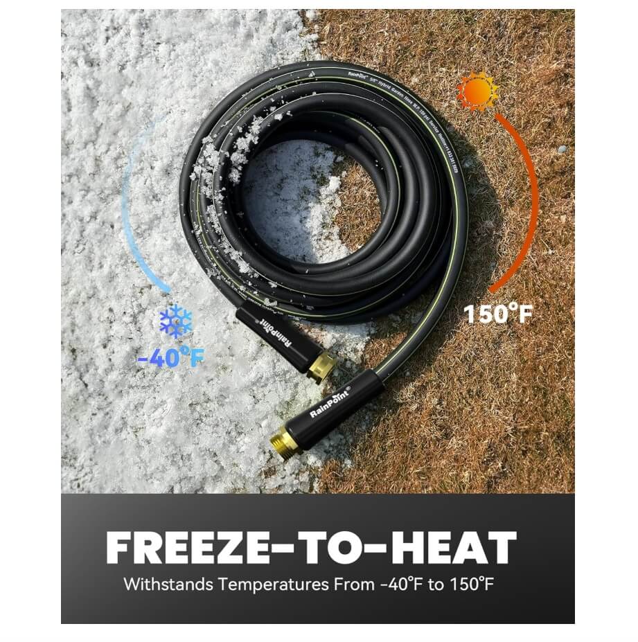 RAINPOINT Short Garden Hose 100ft x 5/8"