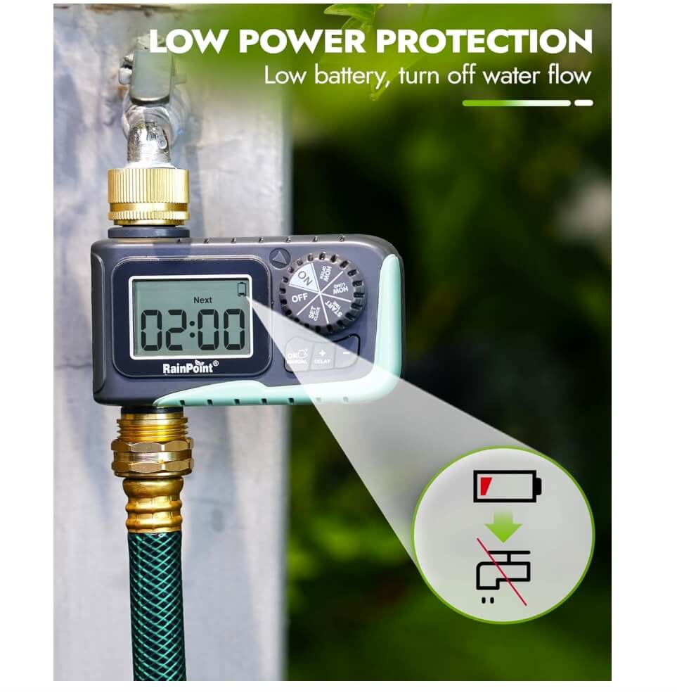 RainPoint Sprinkler Timer with Brass Inlet &amp; Outlet