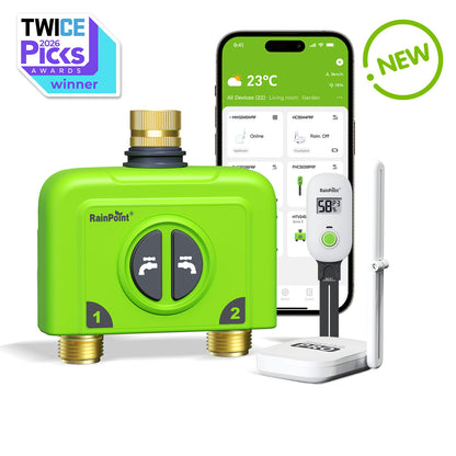 RainPoint Automated Lawn Watering Based on Soil Moisture &amp; Weather