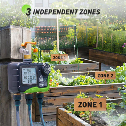 RainPoint ITV347 3-Zone Programmable Brass Sprinkler Timer