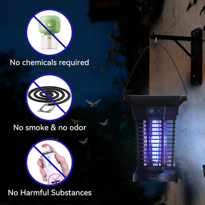 RainPoint Solar Bug Zapper Outdoor – 3000V Electric Grid, Cordless, Day &amp; Night Protection