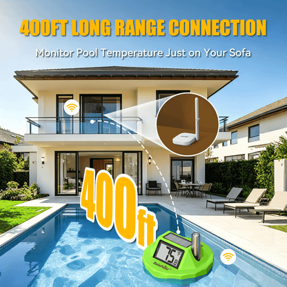 RainPoint Wireless Pool Thermometer with 360° LCD Display, Remote Monitoring via App