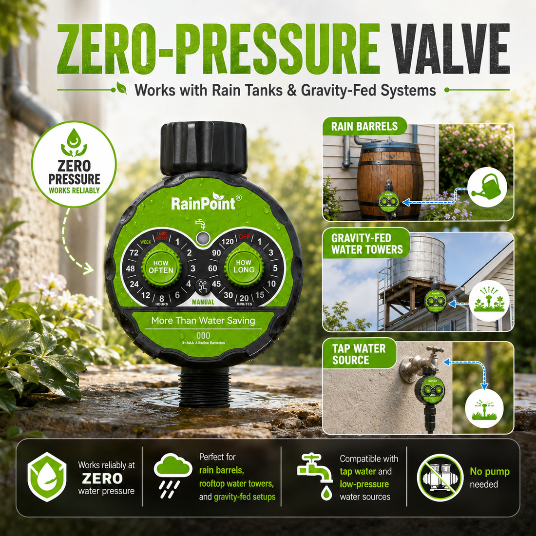 RainPoint Free Flow Water Timer