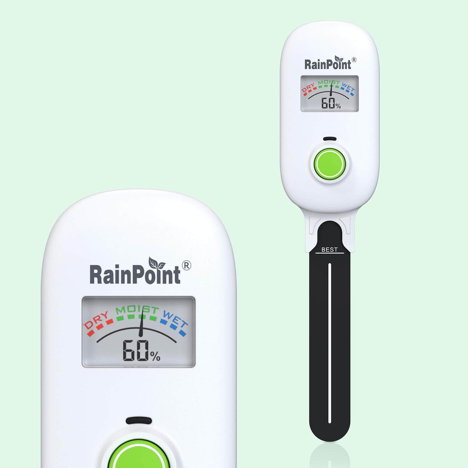 [2026 Version]RAINPOINT Visual Gauge Digital Smart Wireless Plant Moisture Meter,WiFi Hub Needed