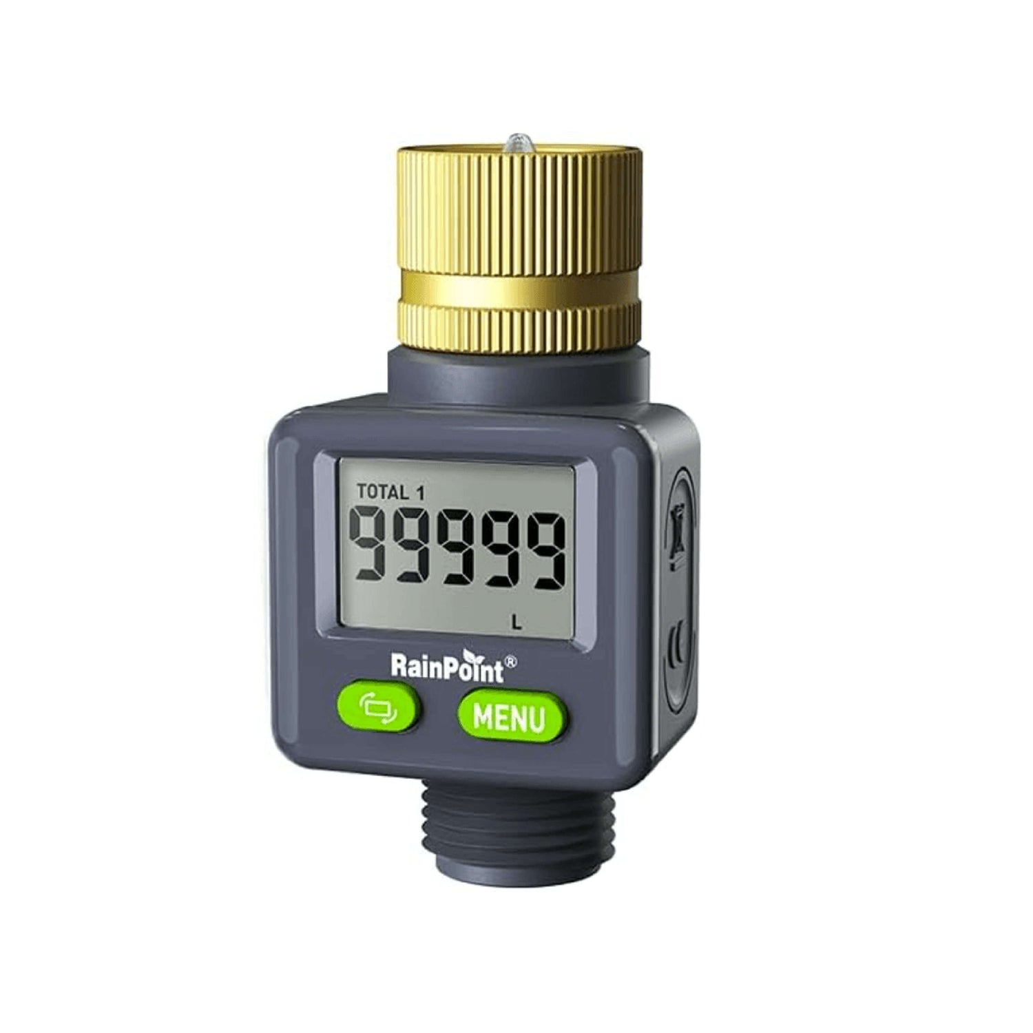 Rainpoint Water Flow Meter with Brass Inlet,Garden Hose, Sprinkler &amp; Nozzle Sprayer