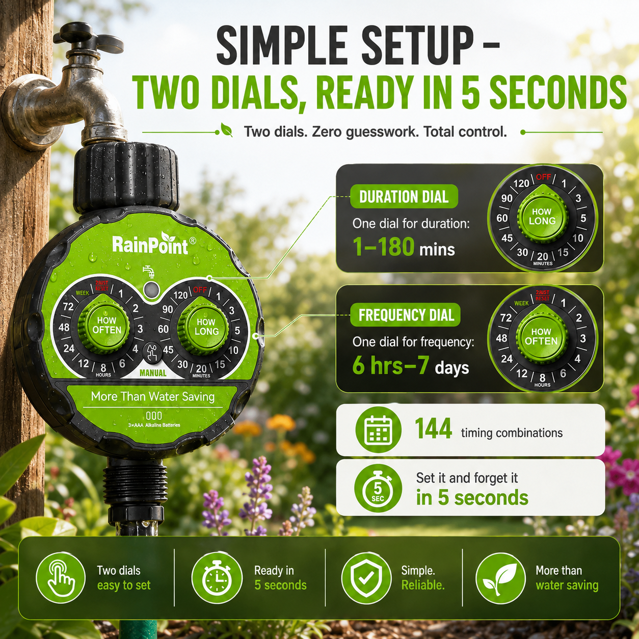 RainPoint Free Flow Water Timer