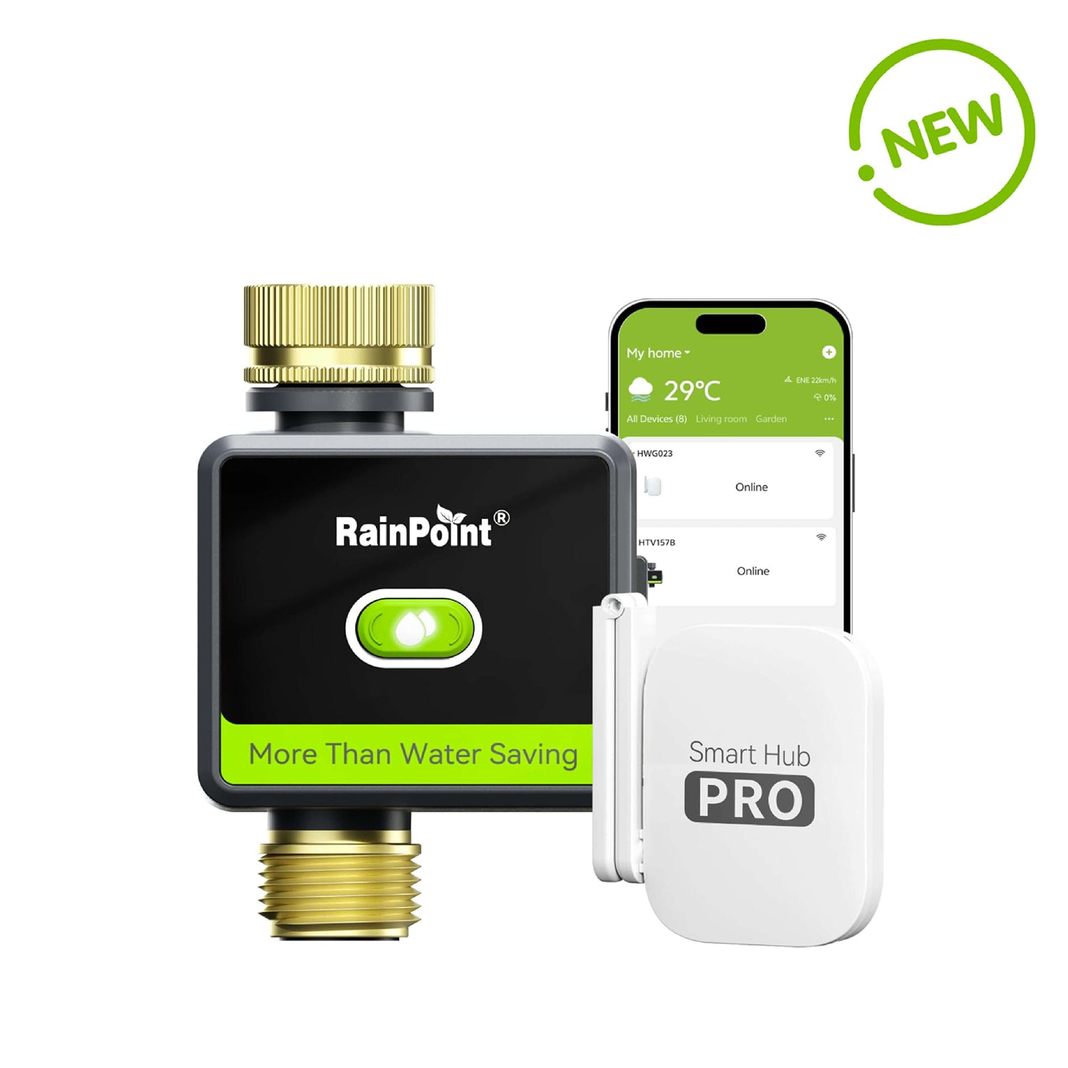 RAINPOINT WiFi Water Hose Timer with Brass Inlet &amp; Outlet