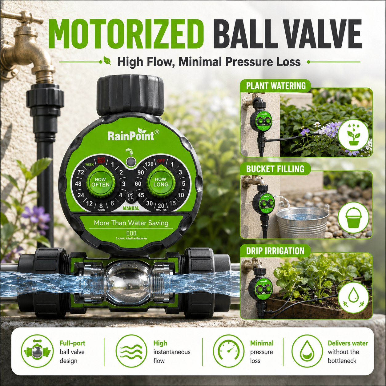 RainPoint Free Flow Water Timer