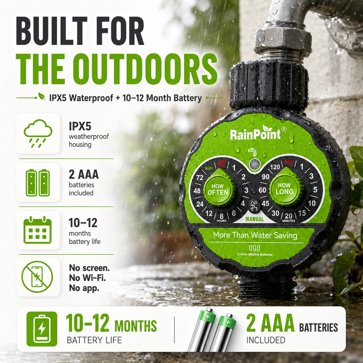 RainPoint Free Flow Water Timer