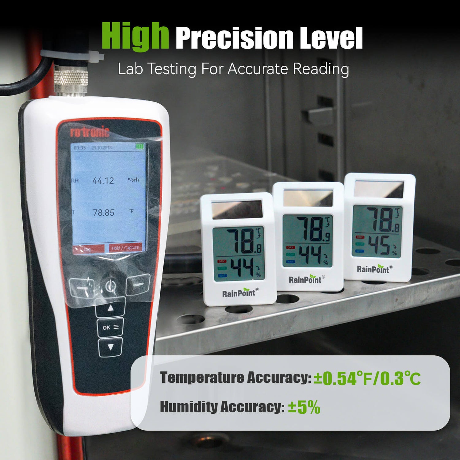 RainPoint Solar Bluetooth Temperature Humidity Monitor with Remote App Control