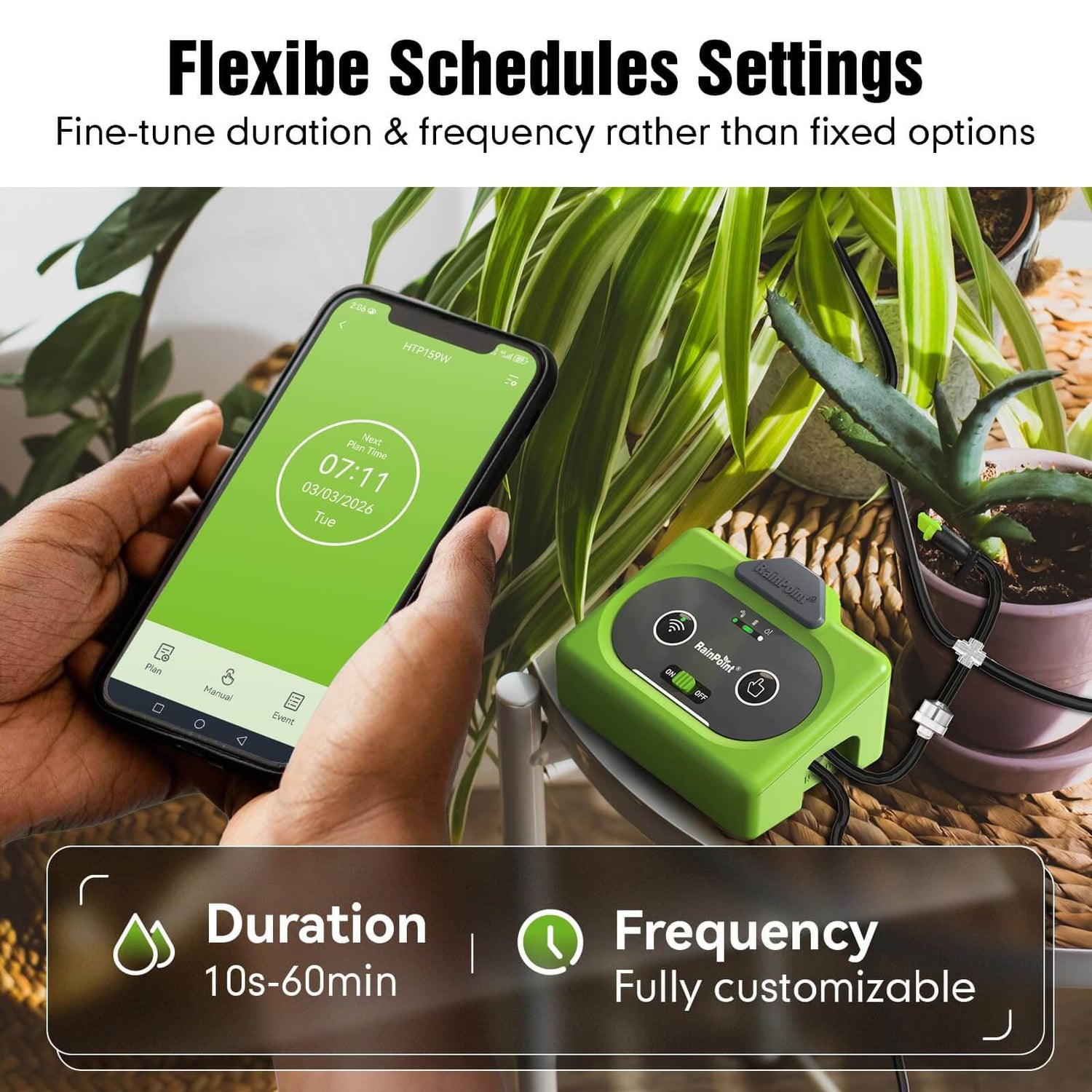 RAINPOINT Direct WiFi Automatic Plant Waterer System,APP Control WiFi-Enable Smart Indoor Drip Irrigation Kit,Notification Water 10-15 Plants