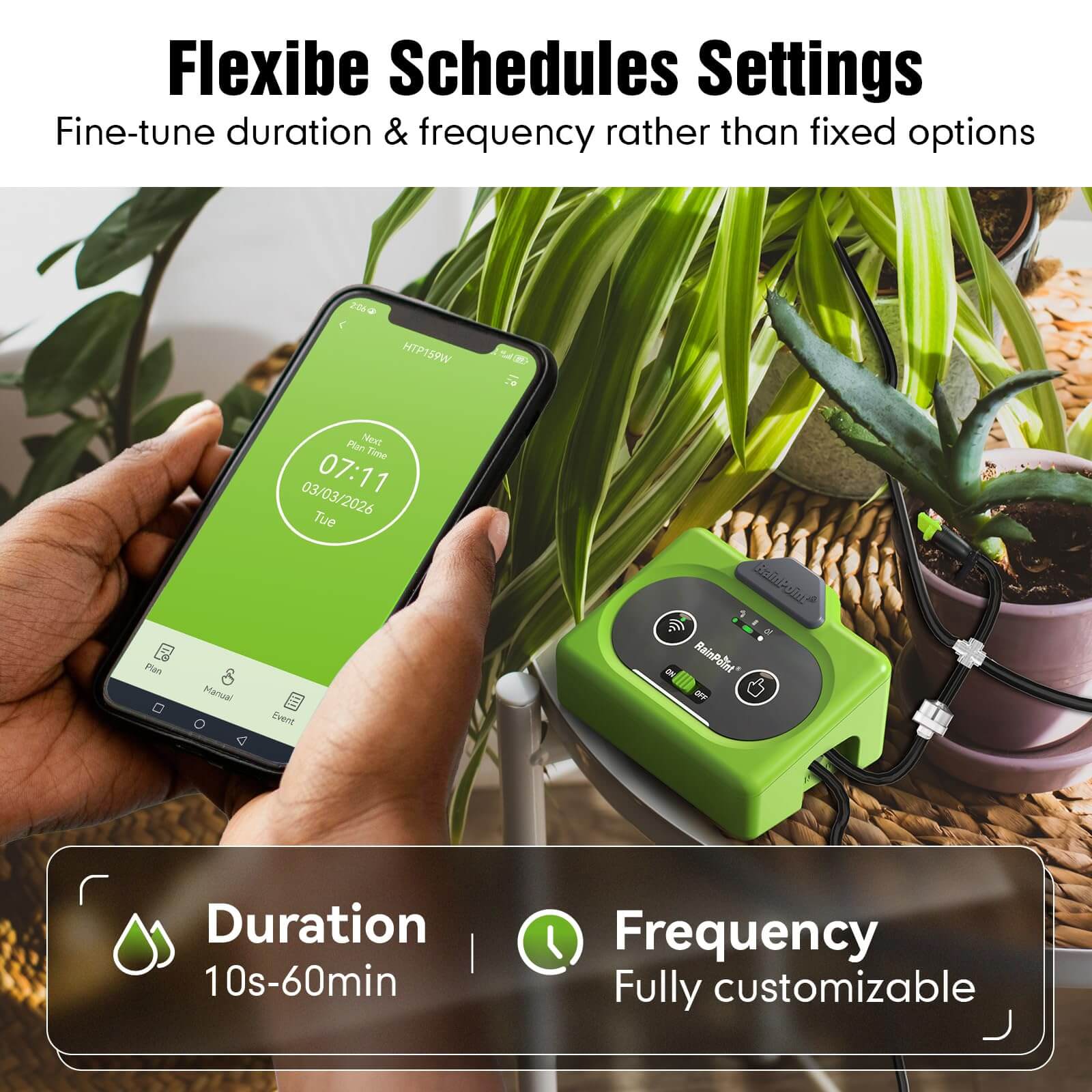 RAINPOINT Direct WiFi Automatic Plant Waterer System,APP Control WiFi-Enable Smart Indoor Drip Irrigation Kit,Notification Water 10-15 Plants