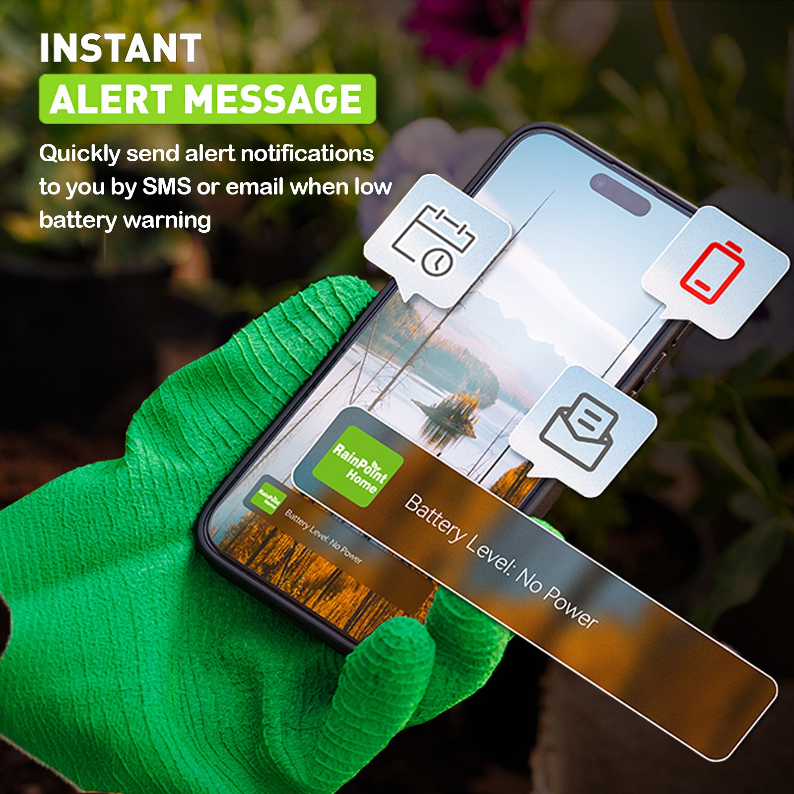RainPoint 4-Zone WiFi Sprinkler Timer – Brass, App/Voice Control, Weather Auto-Schedule