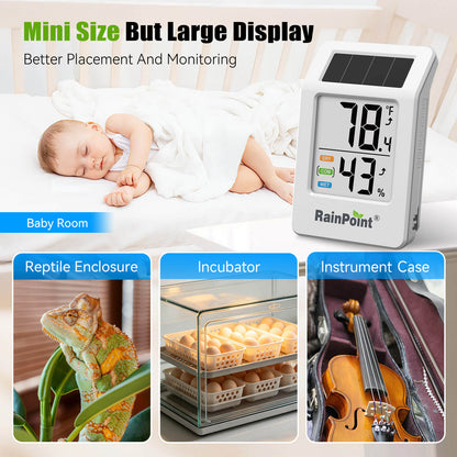 RainPoint Solar Bluetooth Temperature Humidity Monitor with Remote App Control