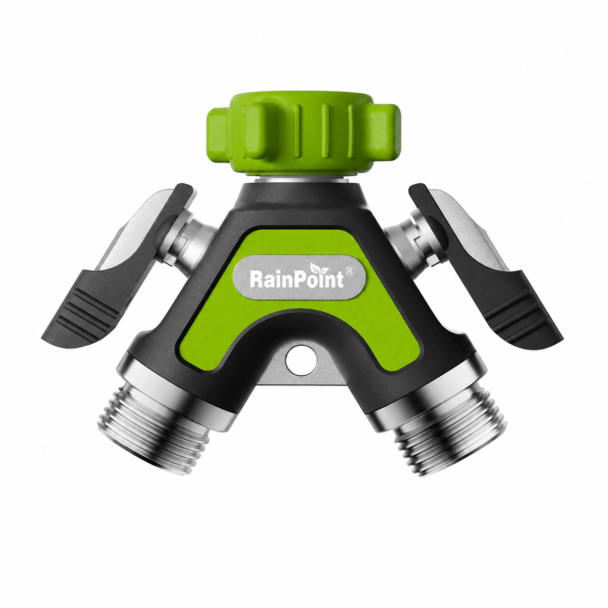 RAINPOINT Garden Hose Splitter 2 Way – All Metal Heavy Duty Water Y Splitter(Green)