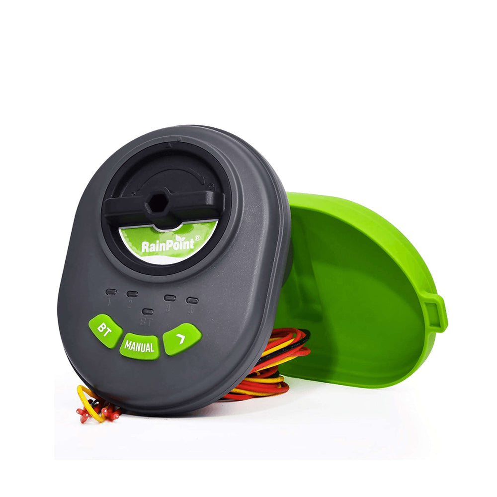 RAINPOINT Battery Operated Sprinkler Controller - Indoor &amp; Outdoor 4 Zone Smart Irrigation Controller