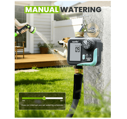 RAINPOINT Sprinkler Timer for Garden Hose - Hose Timer with Cycle &amp; Soak, Brass Inlet