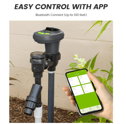 RAINPOINT Battery Operated Sprinkler Controller - Indoor &amp; Outdoor 4 Zone Smart Irrigation Controller