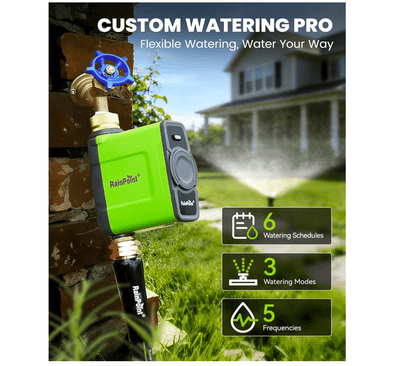 RAINPOINT WiFi Water Timer for Garden Hose (Brass Inlet &amp; Outlet, No Gateway)