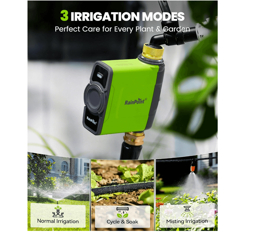 RAINPOINT WiFi Water Timer for Garden Hose (Brass Inlet &amp; Outlet, No Gateway)