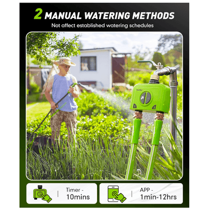 RAINPOINT 2 Zone  WiFi Water Timer for Garden Hose(Brass Inlet &amp; Outlet, Ethernet Gateway)