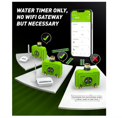 RAINPOINT 2 Zone WiFi Water Timer for Garden Hose(Brass Inlet &amp; Outlet, No Gateway)