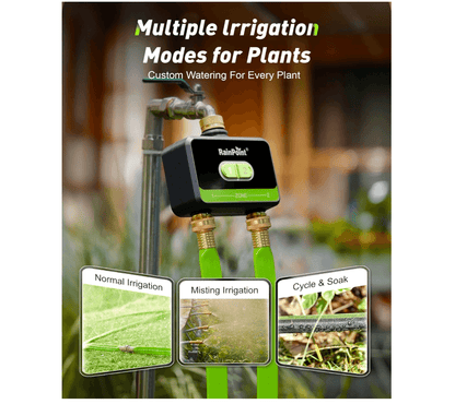 RainPoint 2-Zone WiFi Water Timer for Garden Hose with Brass Inlet &amp; Outlet
