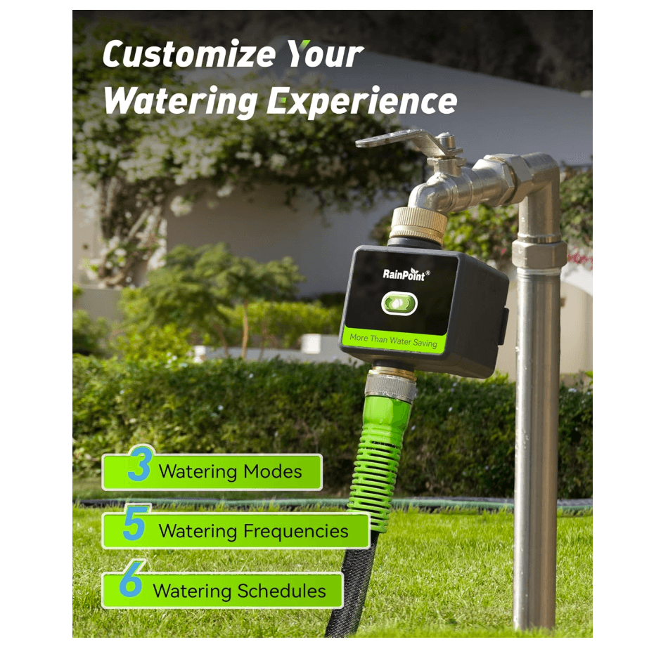 RAINPOINT Smart Water Timer with Brass Inlet &amp; Outlet (Not Include Gateway)