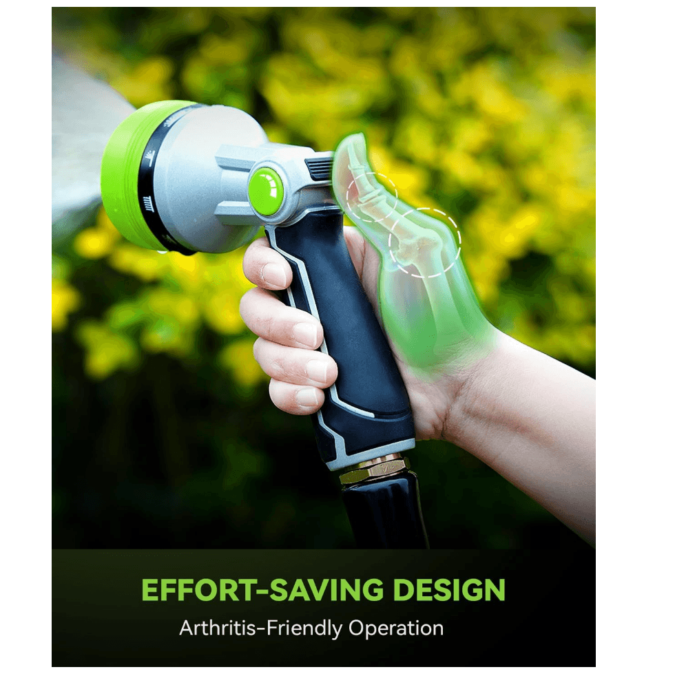 RAINPOINT Full-Metal Garden Hose Nozzle,Green
