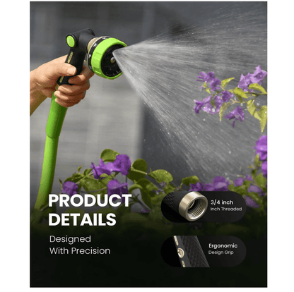 RAINPOINT Metal Garden Hose Nozzle – Heavy Duty High Pressure with Thumb Control