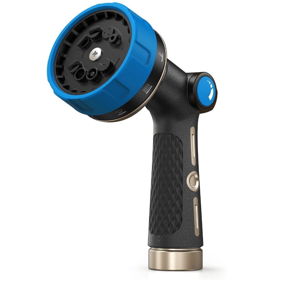 RAINPOINT Metal Garden Hose Nozzle – Heavy Duty High Pressure with Thumb Control