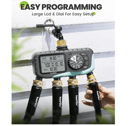 RAINPOINT Sprinkler Timer 4 Zone, Water Timer for Programmable