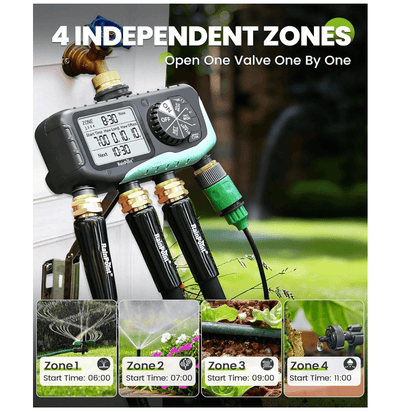 RAINPOINT Sprinkler Timer 4 Zone, Water Timer for Programmable