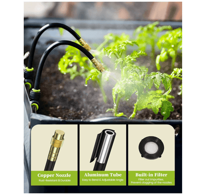 RAINPOINT 100FT Drip Irrigation System, Garden Watering Kit