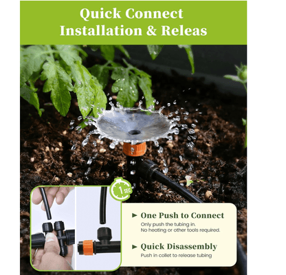 RAINPOINT Drip Irrigation System, Quick-Connect Garden Watering System Kit